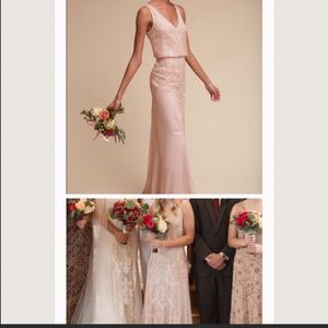 Adrienne lapel sequin gown